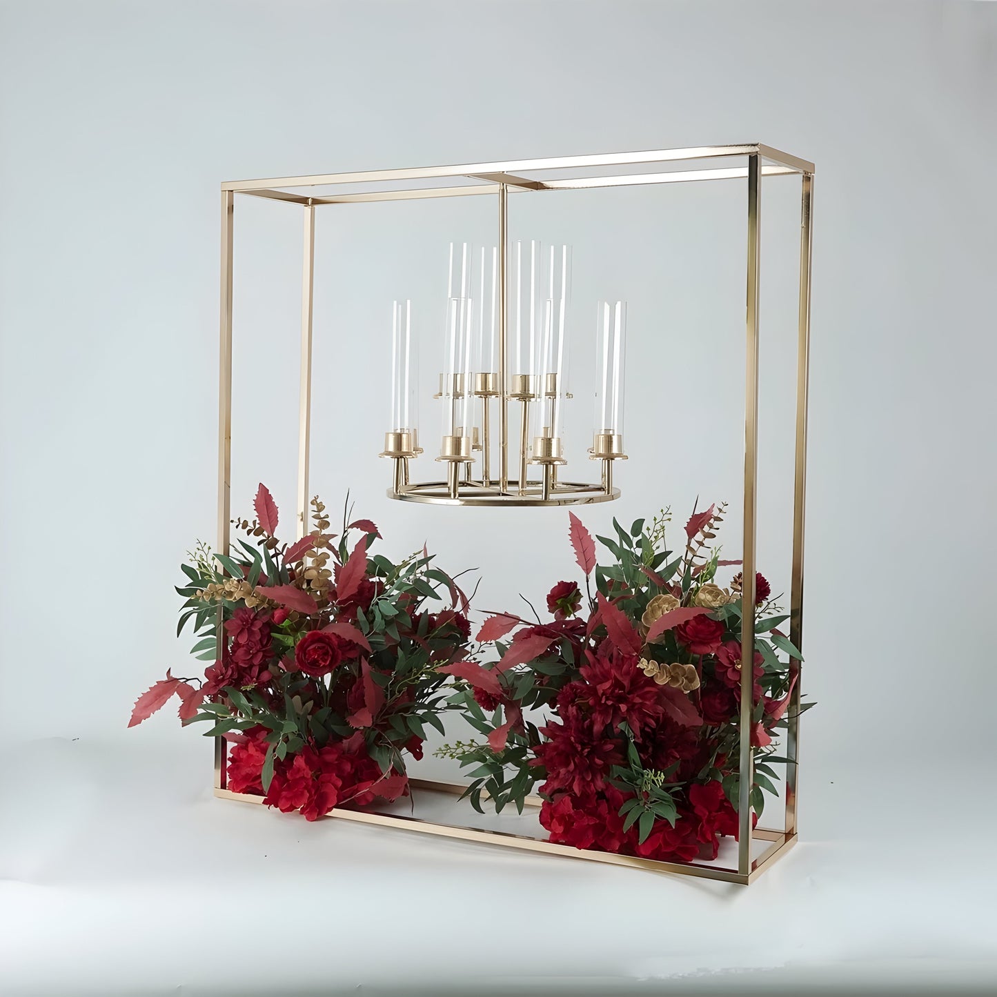 12-Arm Acrylic Tube Gold Table Chandelier