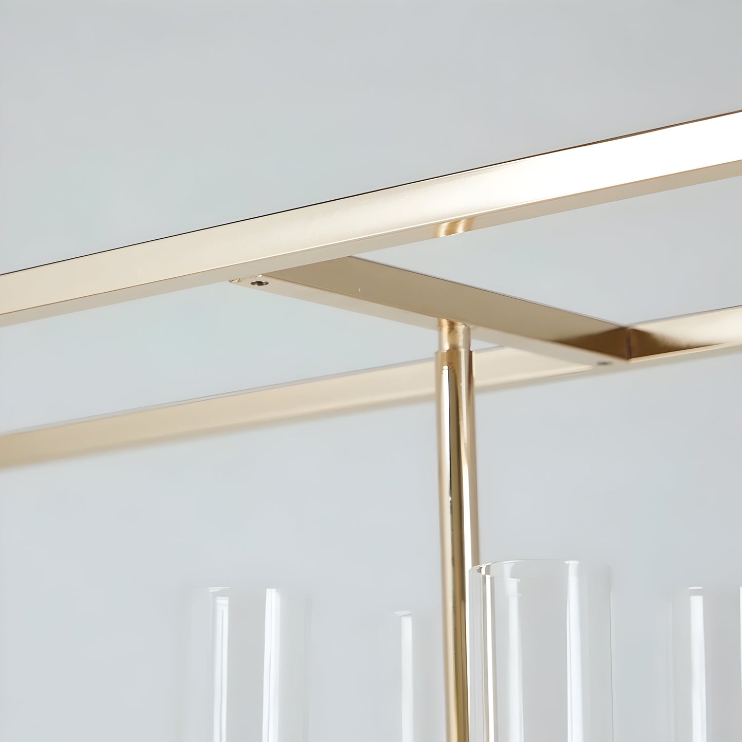 12-Arm Acrylic Tube Gold Table Chandelier