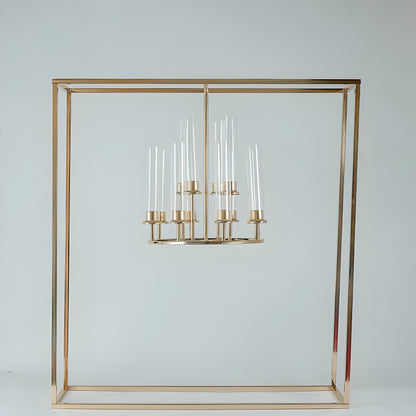 12-Arm Acrylic Tube Gold Table Chandelier