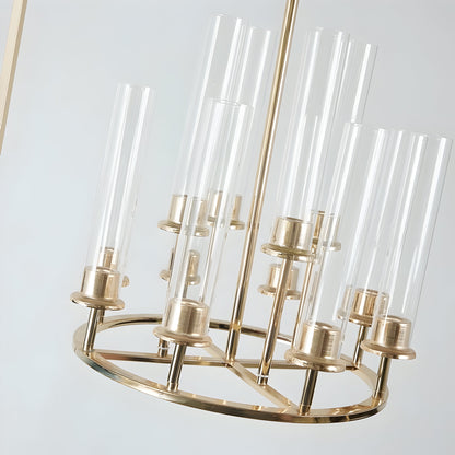 12-Arm Acrylic Tube Gold Table Chandelier