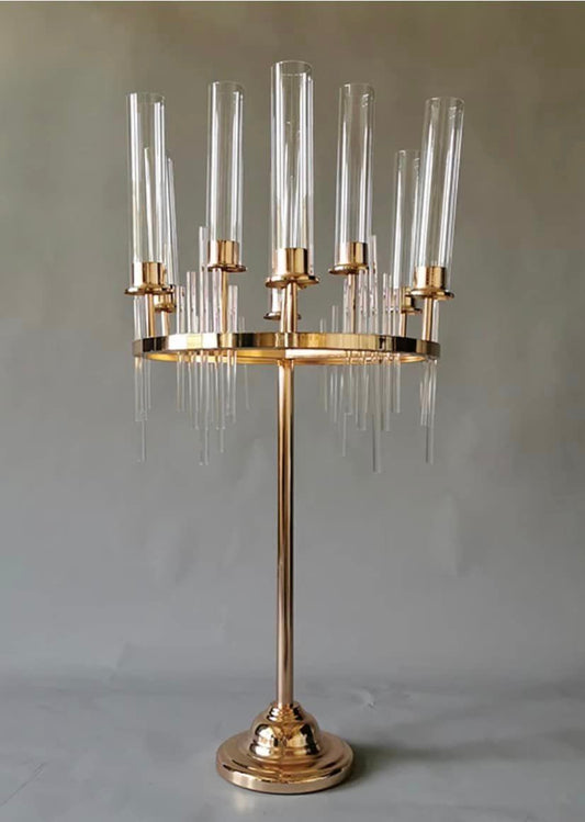 Luxurious 9-Arm Acrylic Candelabras