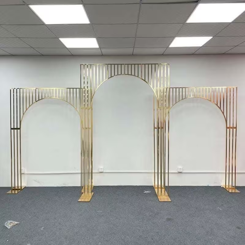 Elegant Wedding Event Party Golden Arches 3 Set for Backdrops