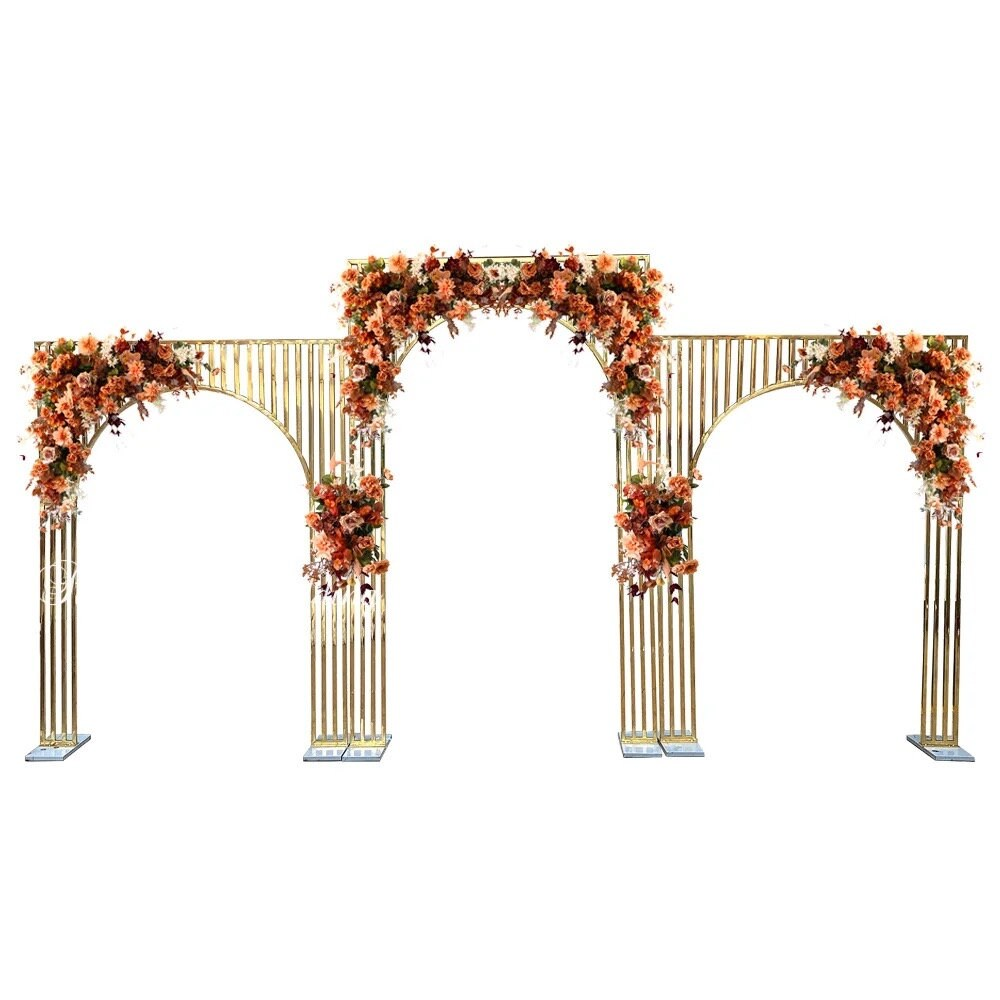 Elegant Wedding Event Party Golden Arches 3 Set for Backdrops