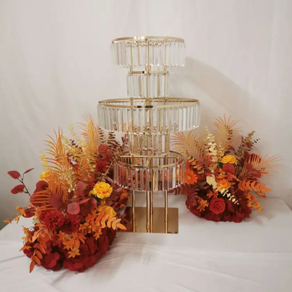 2-pack Gold Metal Crystal Tower