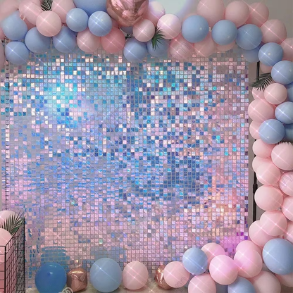 Iridescent Pink/Blue Sequin Shimmer Wall