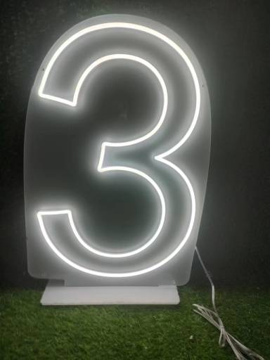 Bundle White Neon Numbers 0 - 9 (10 Piece Set)