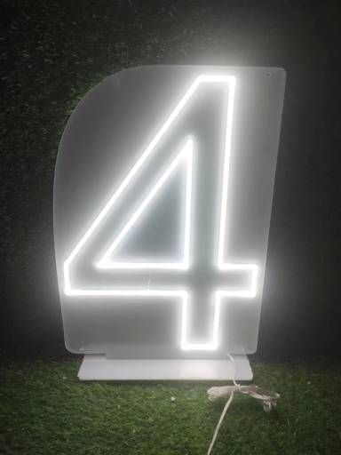 Bundle White Neon Numbers 0 - 9 (10 Piece Set)