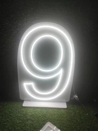 Bundle White Neon Numbers 0 - 9 (10 Piece Set)