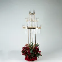 Gold Chrome Crystal Rack Centerpiece